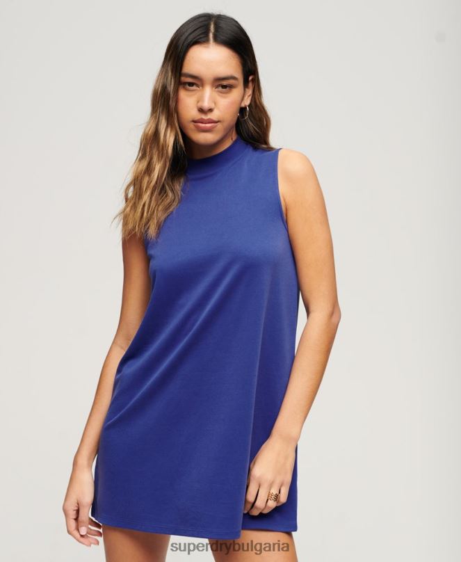 Superdry облекло N00H2357 син Жени мини рокля без ръкави