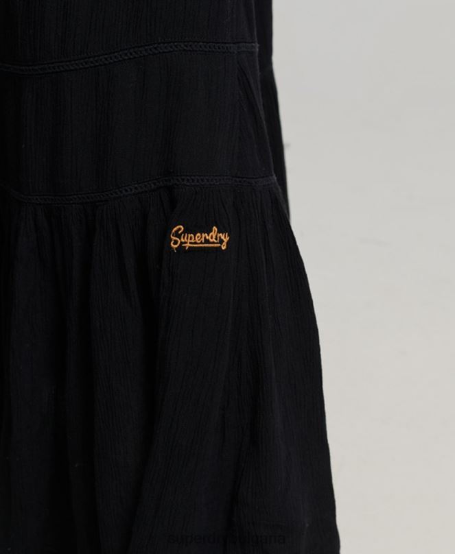 Superdry облекло N00H2366 тъмно сив Жени дълга ками рокля