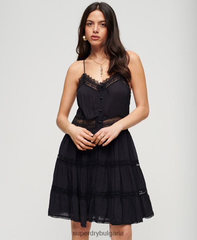 Superdry облекло N00H2398 черен Жени рокля alana ками