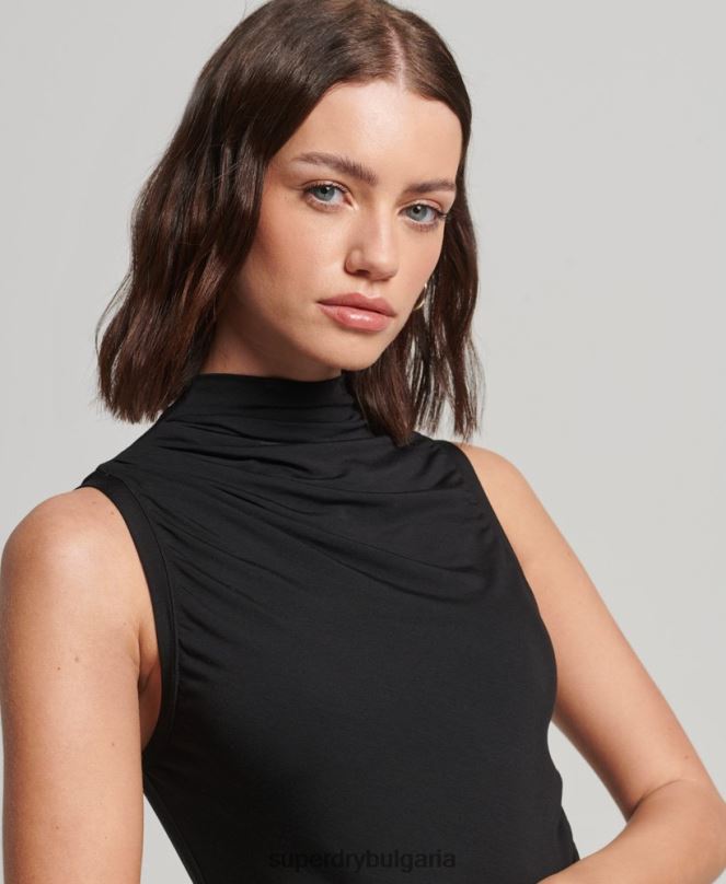 Superdry облекло N00H2427 черен Жени студийна рокля от трико за кулисите