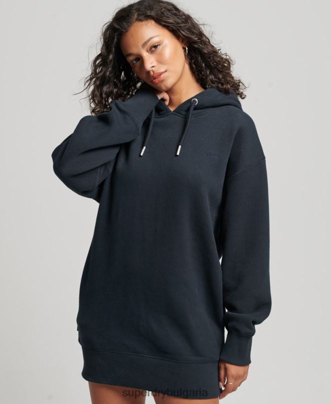Superdry облекло N00H2432 военноморски флот Жени спортна рокля с ретро бродирано лого
