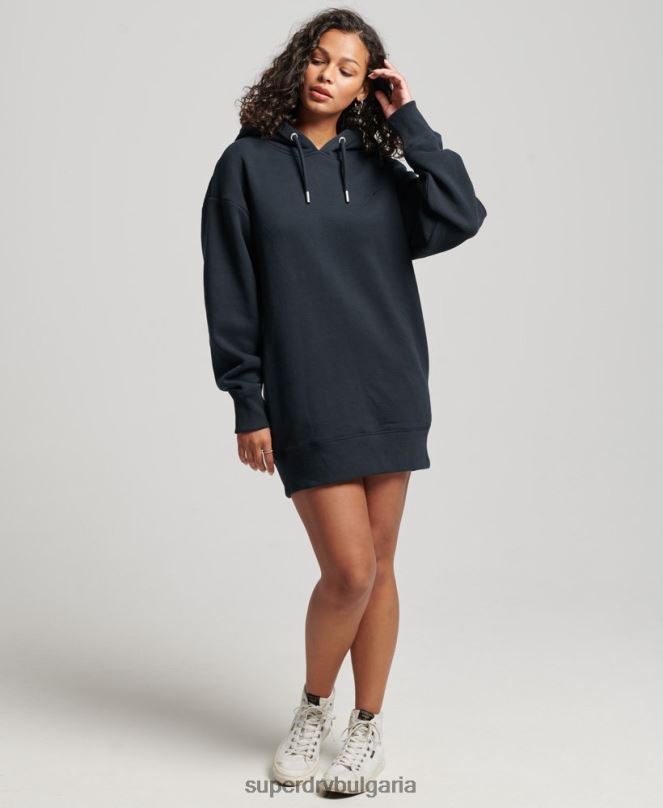 Superdry облекло N00H2432 военноморски флот Жени спортна рокля с ретро бродирано лого