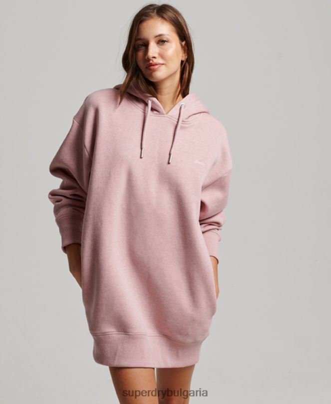 Superdry облекло N00H2433 розово Жени спортна рокля с ретро бродирано лого