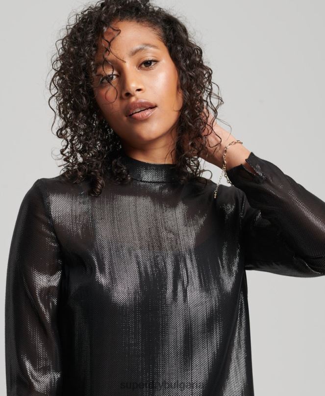 Superdry облекло N00H2437 черен Жени студийна блестяща рокля