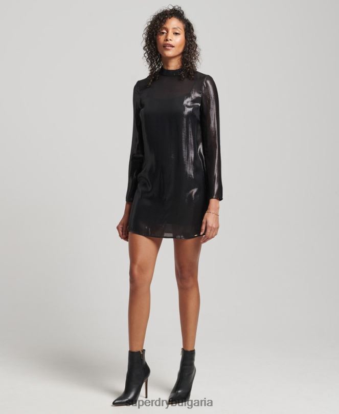 Superdry облекло N00H2437 черен Жени студийна блестяща рокля