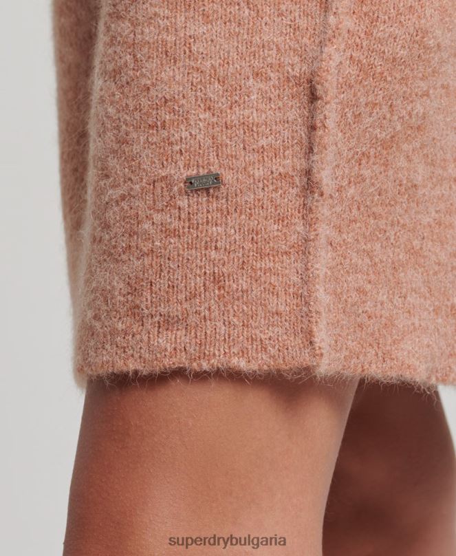 Superdry облекло N00H2439 бежово Жени рокля с висока яка
