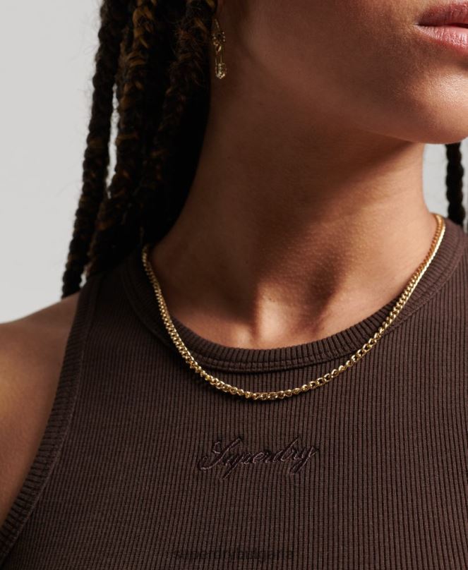 Superdry облекло N00H2441 кафяво Жени рокля с кодово лого