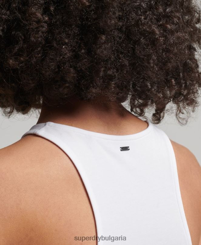 Superdry облекло N00H2453 бяло Жени състезателна мини рокля от трико