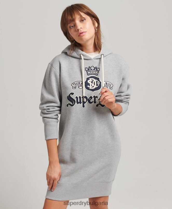 Superdry облекло N00H2456 сиво Жени гордост в крафт рокля с качулка