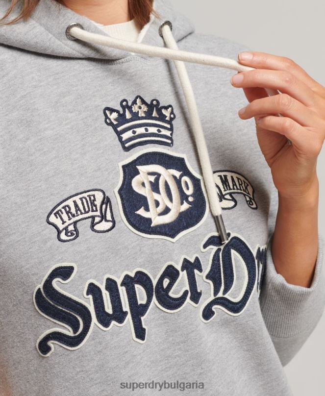 Superdry облекло N00H2456 сиво Жени гордост в крафт рокля с качулка