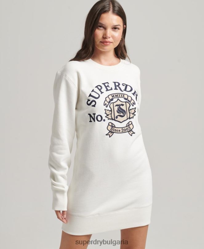 Superdry облекло N00H2457 бяло Жени гордост в крафт рокля с деколте
