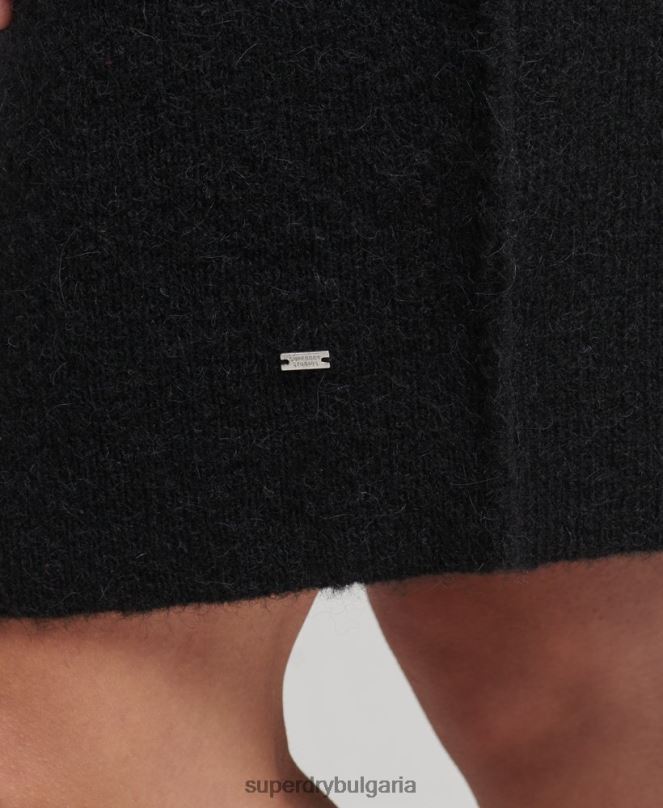 Superdry облекло N00H2459 черен Жени рокля с висока яка