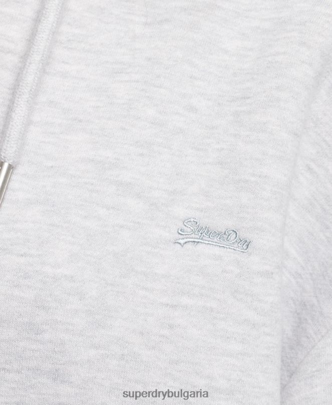 Superdry облекло N00H2461 светло сив Жени спортна рокля с бродирано лого от органичен памук
