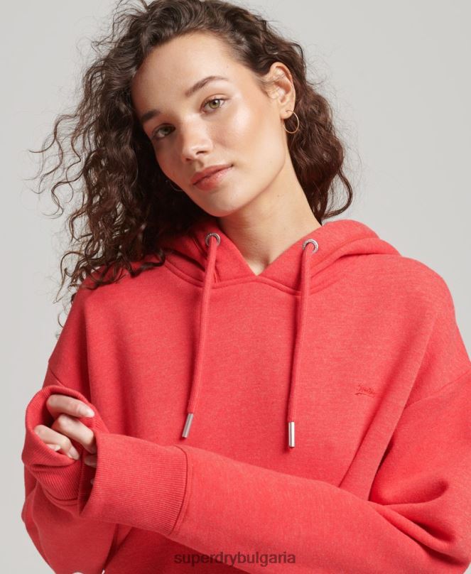 Superdry облекло N00H2462 червен Жени спортна рокля с бродирано лого от органичен памук