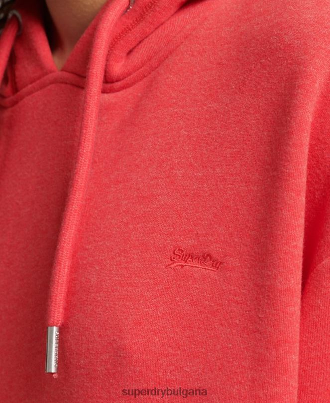 Superdry облекло N00H2462 червен Жени спортна рокля с бродирано лого от органичен памук