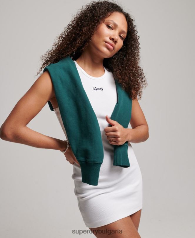 Superdry облекло N00H2472 бяло Жени рокля с кодово лого