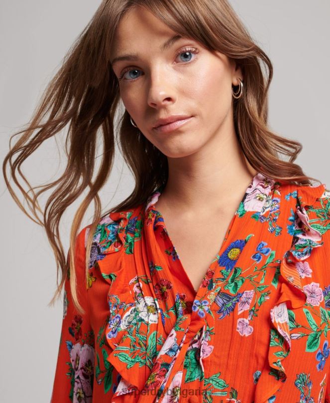 Superdry облекло N00H2484 червен Жени мини рокля за извънработно студио