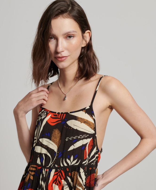 Superdry облекло N00H2504 кафяво Жени мини плажна ками рокля