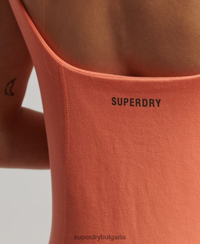 Superdry облекло N00H2509 корал Жени технологична рокля