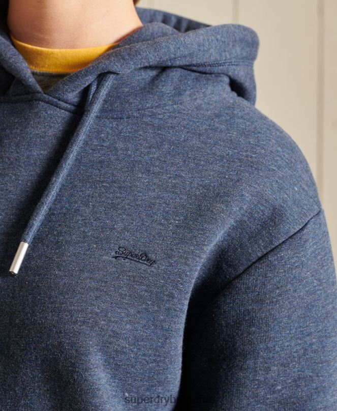 Superdry облекло N00H2516 военноморски флот Жени ретро рокля с качулка с бродирано лого
