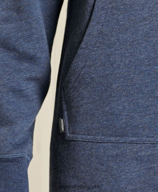 Superdry облекло N00H2516 военноморски флот Жени ретро рокля с качулка с бродирано лого
