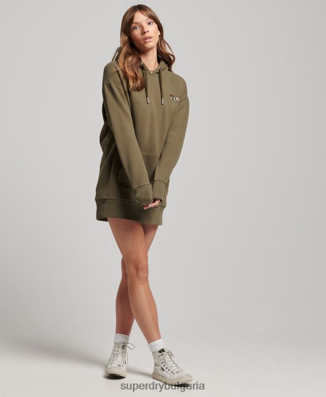 Superdry облекло N00H2517 зелено Жени суичър с татуировка