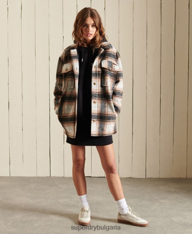 Superdry облекло N00H2532 черен Жени ретро рокля с качулка с бродирано лого