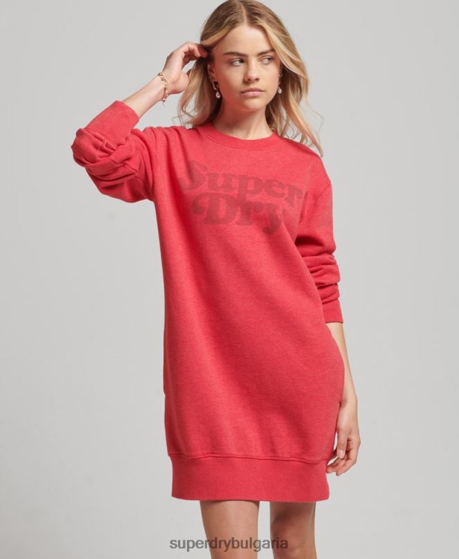 Superdry облекло N00H2553 червен Жени класическа рокля на Купър