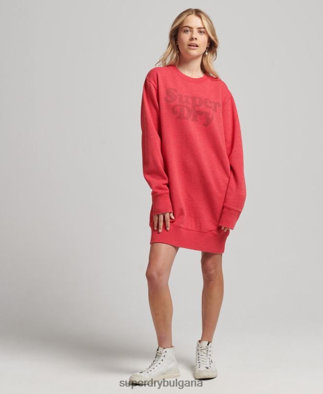 Superdry облекло N00H2553 червен Жени класическа рокля на Купър
