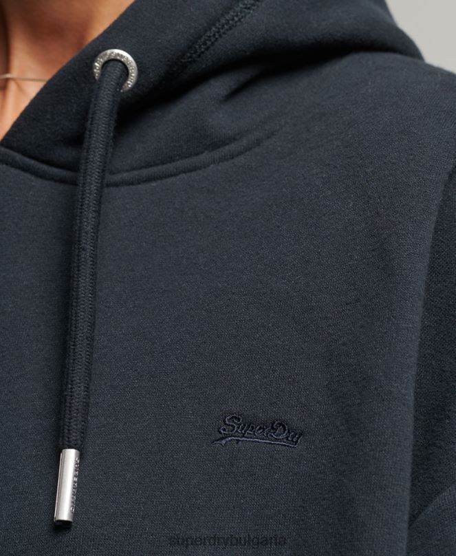 Superdry облекло N00H6528 военноморски флот Жени спортна рокля с бродирано лого от органичен памук