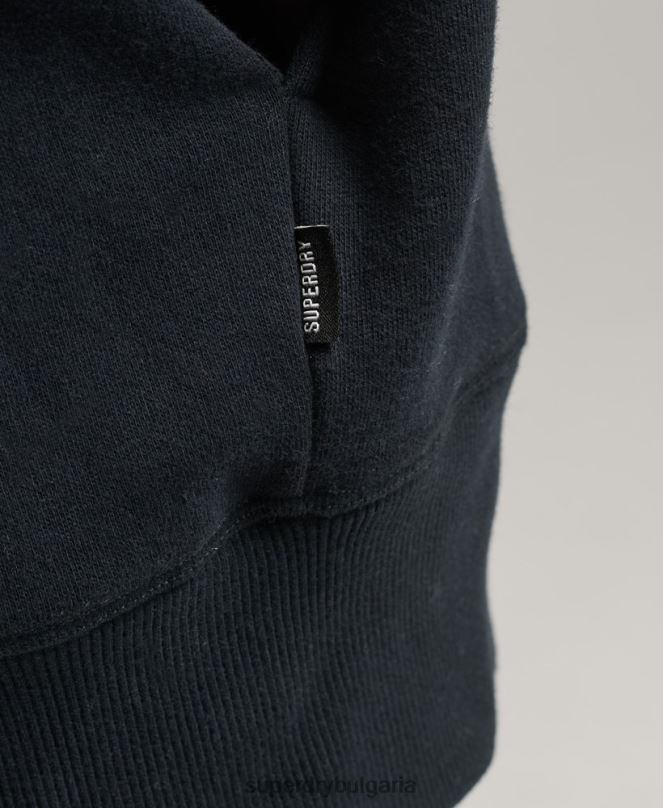 Superdry облекло N00H6528 военноморски флот Жени спортна рокля с бродирано лого от органичен памук