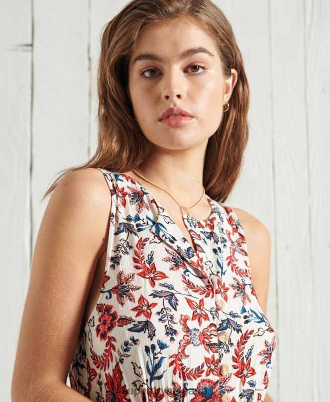 Superdry облекло N00H6783 бяло Жени макси рокля luci