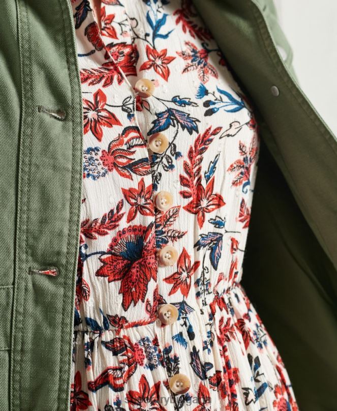 Superdry облекло N00H6783 бяло Жени макси рокля luci