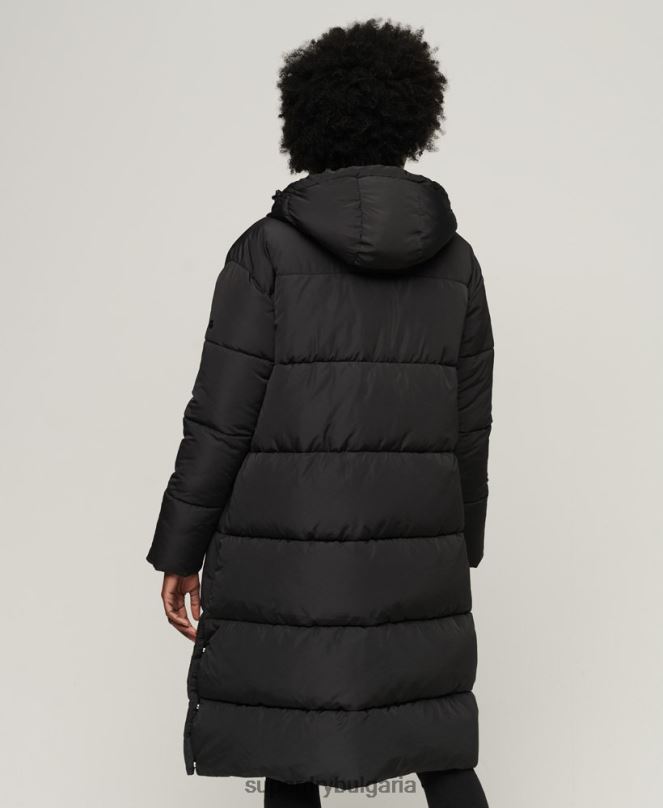 Superdry облекло N00H3571 черен Жени пухено палто с парагади