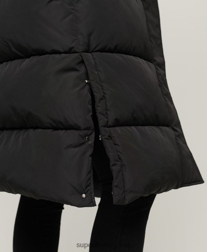 Superdry облекло N00H3571 черен Жени пухено палто с парагади