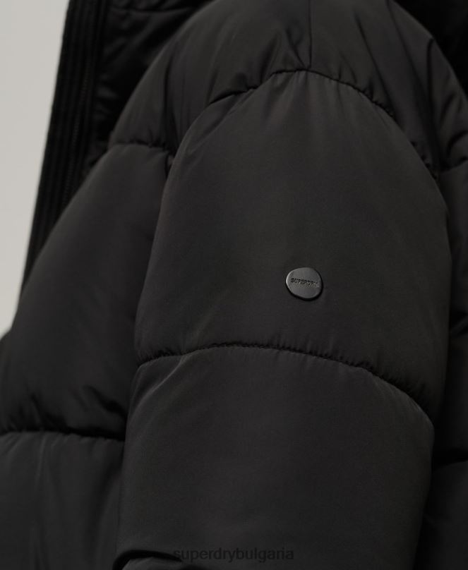 Superdry облекло N00H3571 черен Жени пухено палто с парагади