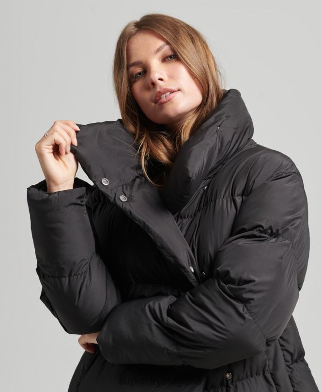 Superdry облекло N00H3582 черен Жени пухено палто с парагади