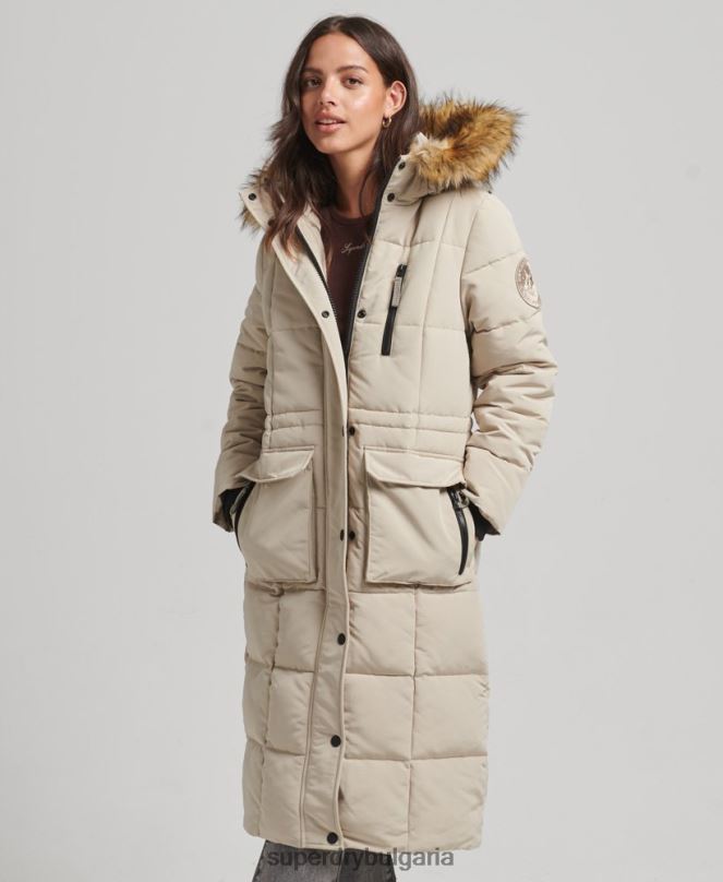 Superdry облекло N00H3601 сметана Жени палто everest с парагади от изкуствена кожа