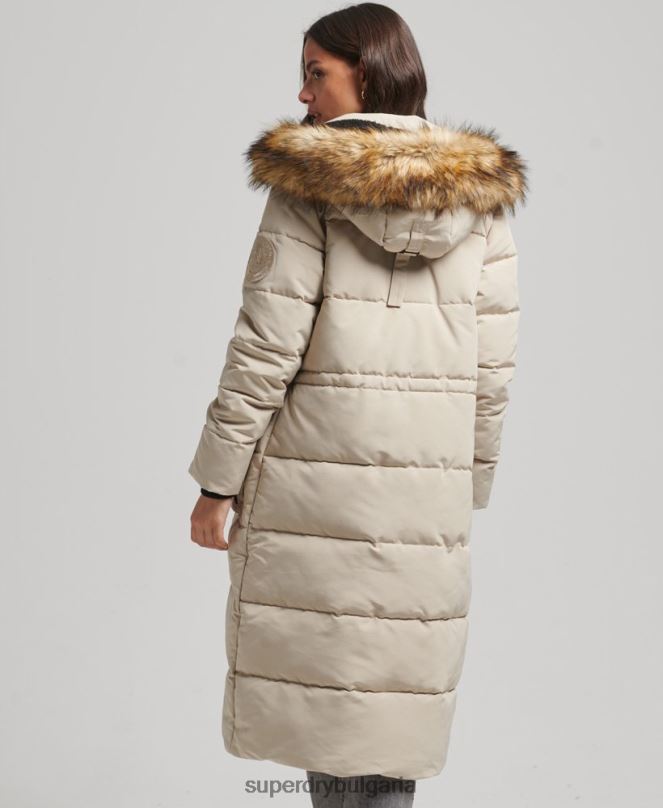 Superdry облекло N00H3601 сметана Жени палто everest с парагади от изкуствена кожа