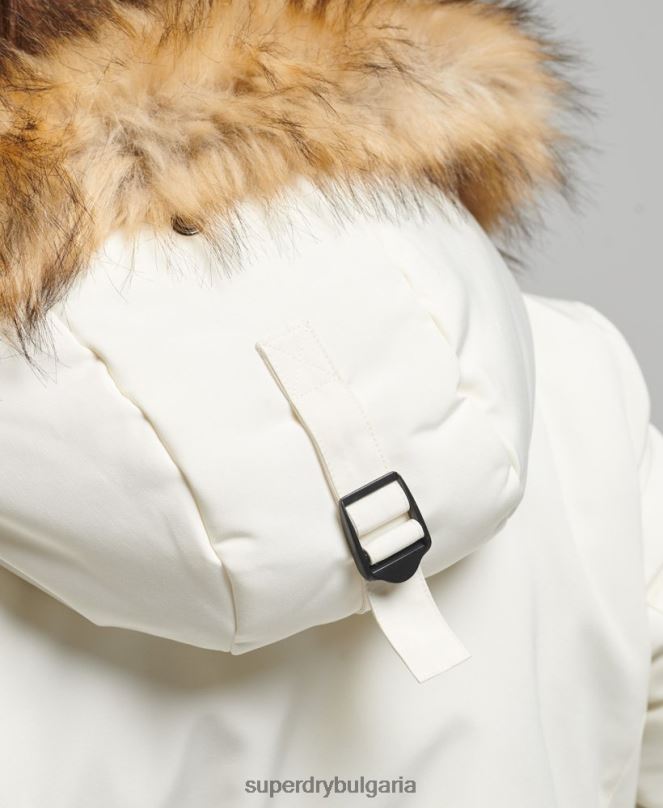 Superdry облекло N00H3604 бяло Жени палто парка everest