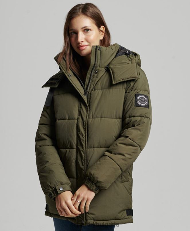 Superdry облекло N00H3644 каки Жени експедиционно палто с подплата