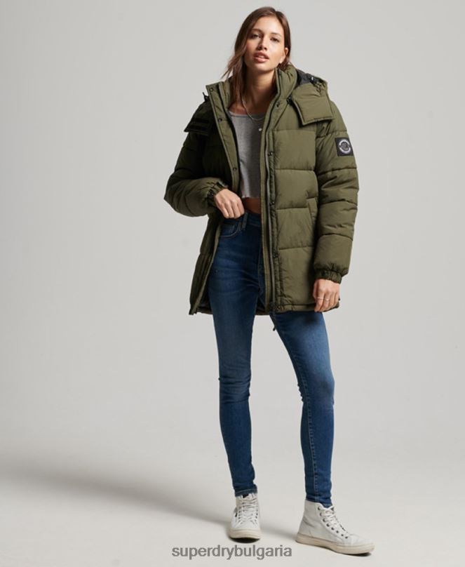 Superdry облекло N00H3644 каки Жени експедиционно палто с подплата