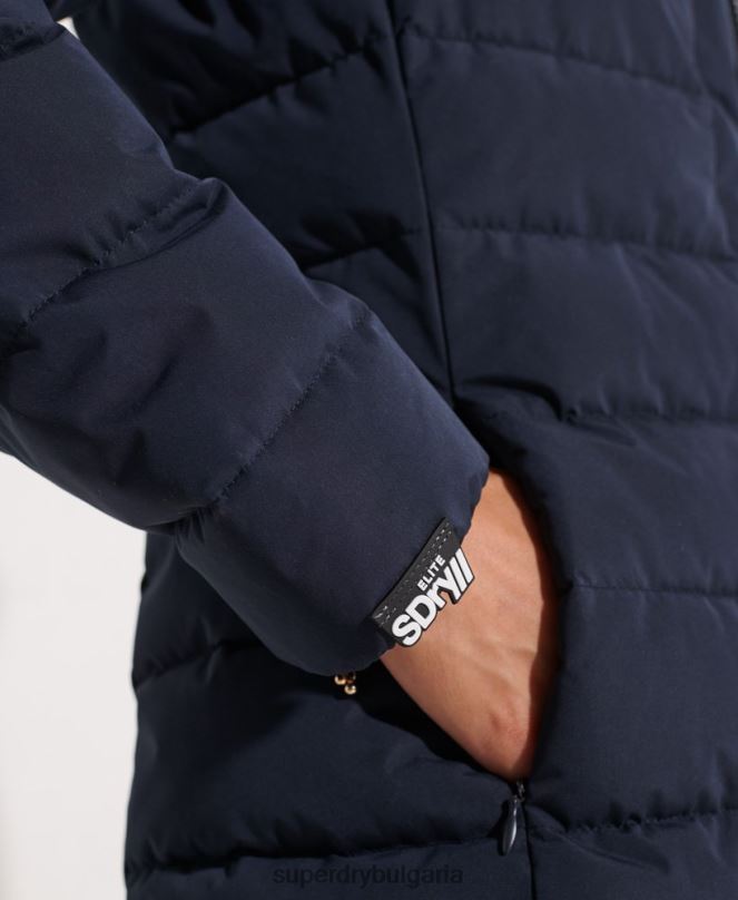 Superdry облекло N00H3646 военноморски флот Жени арктично високо пухено палто