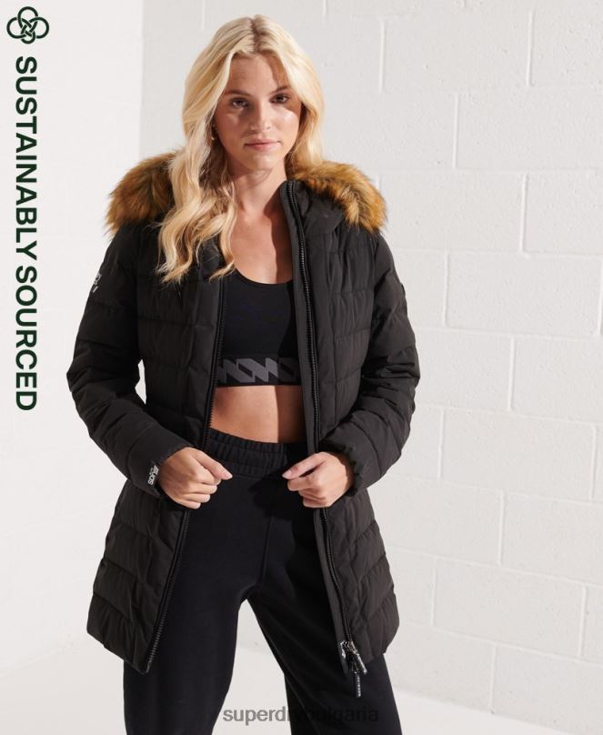 Superdry облекло N00H3647 черен Жени арктично високо пухено палто
