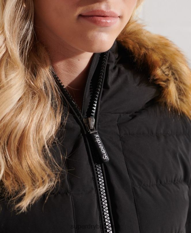 Superdry облекло N00H3647 черен Жени арктично високо пухено палто