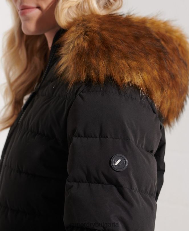 Superdry облекло N00H3647 черен Жени арктично високо пухено палто