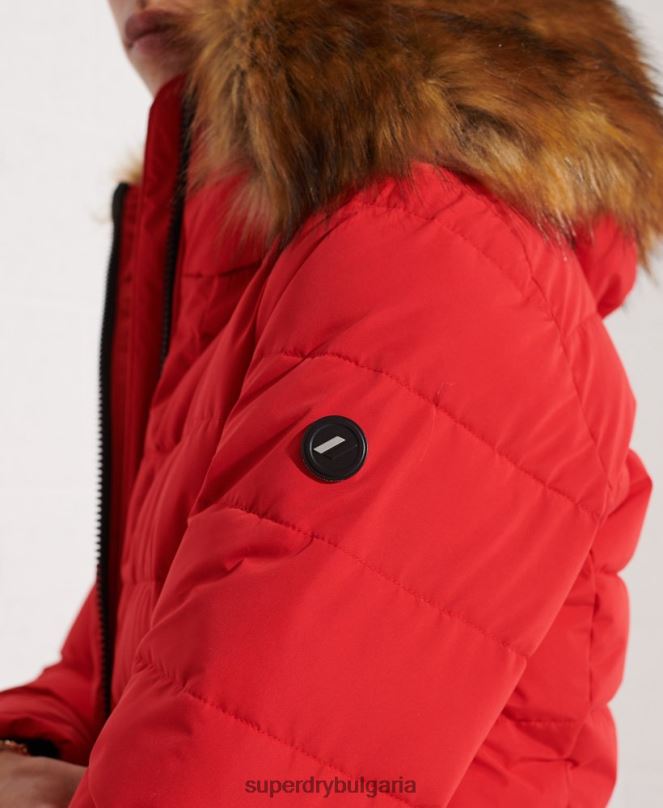 Superdry облекло N00H3648 червен Жени арктично високо пухено палто