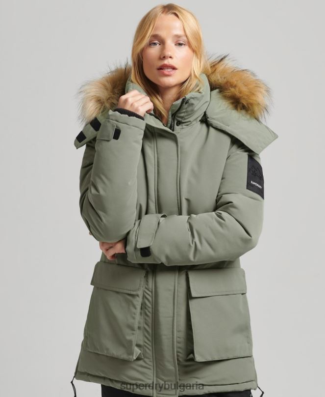Superdry облекло N00H3655 каки Жени палто парка xpd everest