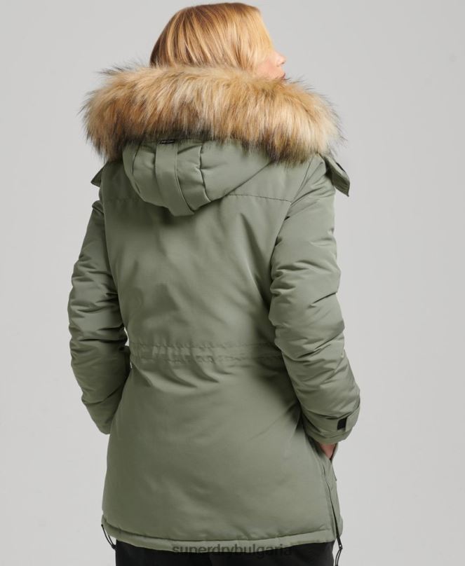 Superdry облекло N00H3655 каки Жени палто парка xpd everest