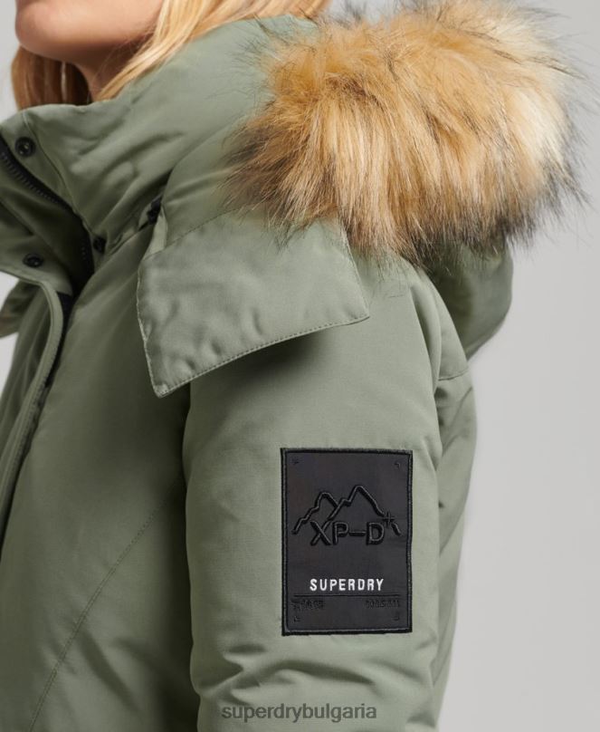 Superdry облекло N00H3655 каки Жени палто парка xpd everest